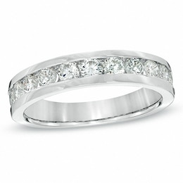 Previously Owned - 1 CT. T.W. Diamond Anniversary Band in 18K White Gold (E/I1)