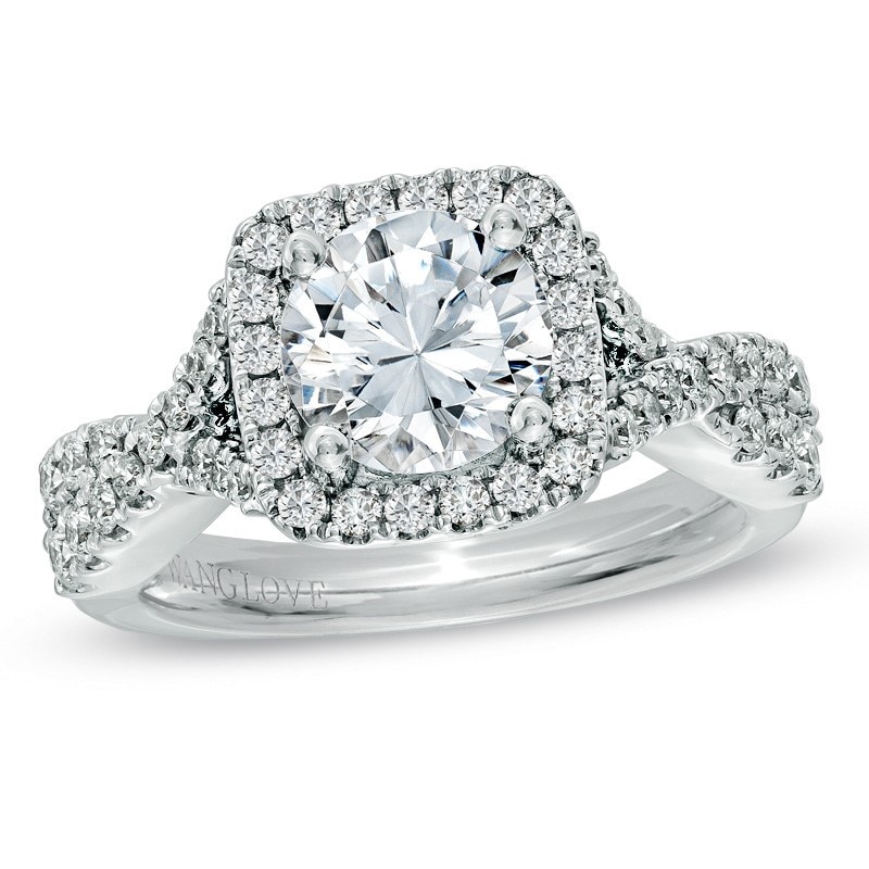 Main Image 1 of Previously Owned - Vera Wang Love Collection 2-1/5 CT. T.W. Diamond Frame Engagement Ring in 14K White Gold
