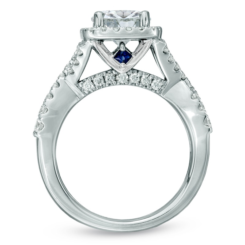 Previously Owned - Vera Wang Love Collection 2-1/5 CT. T.W. Diamond Frame Engagement Ring in 14K White Gold
