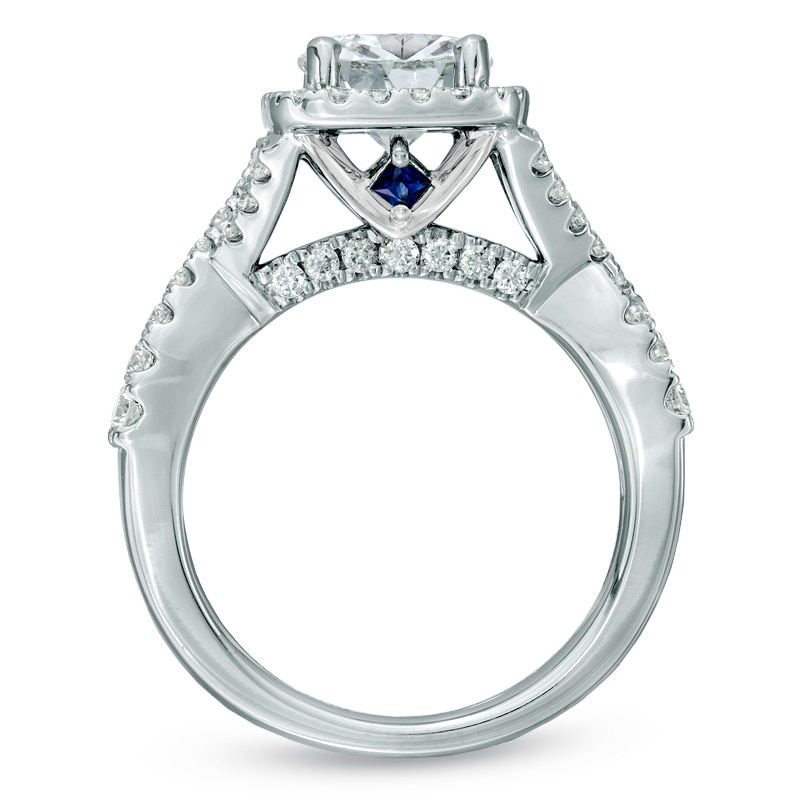 Main Image 3 of Previously Owned - Vera Wang Love Collection 2-1/5 CT. T.W. Diamond Frame Engagement Ring in 14K White Gold