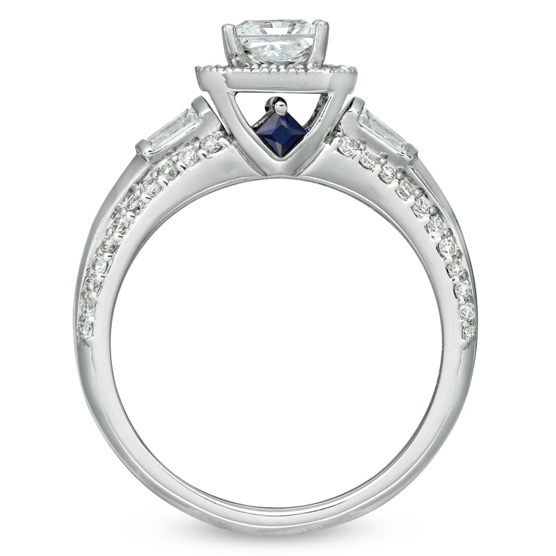 Main Image 3 of Previously Owned - Vera Wang Love Collection 1 CT. T.W. Princess-Cut Diamond Edge Engagement Ring in 14K White Gold