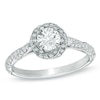Previously Owned - Celebration 102® 7/8 CT. T.W. Diamond Cascading Frame Engagement Ring in 18K White Gold (I/SI2)