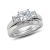 Thumbnail Image 1 of Previously Owned - 1-3/8 CT. T.W. Princess-Cut Diamond Three Stone Bridal Set in Platinum (H/SI2)