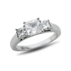 Thumbnail Image 2 of Previously Owned - 1-3/8 CT. T.W. Princess-Cut Diamond Three Stone Bridal Set in Platinum (H/SI2)