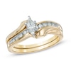 Thumbnail Image 0 of Previously Owned - 1/2 CT. T.W. Marquise Diamond Bypass Bridal Set in 10K Gold