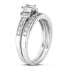 Thumbnail Image 2 of Previously Owned - 1/3 CT. T.W. Princess-Cut and Baguette Diamond Three Stone Bridal Set in Sterling Silver