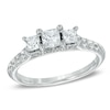 Thumbnail Image 0 of Previously Owned - 1 CT. T.W. Princess-Cut Diamond Past Present Future® Ring in 14K White Gold