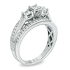 Thumbnail Image 2 of Previously Owned - 1/2 CT. T.W. Princess-Cut Diamond Edge Three Stone Band in 10K White Gold