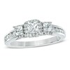 Thumbnail Image 0 of Previously Owned - Celebration Ideal 1-1/5 CT. T.W. Princess-Cut Diamond Three Stone Ring in 14K White Gold (I/I1)
