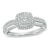 Thumbnail Image 1 of Previously Owned - 1/3 CT. T.W. Multi-Diamond Double Frame Split Shank Engagement Ring in 10K White Gold