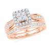 Thumbnail Image 0 of Previously Owned - 1/2 CT. T.W. Quad Diamond Frame Bridal Set in 10K Rose Gold