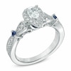 Thumbnail Image 2 of Previously Owned - Vera Wang Love Collection 5/8 CT. T.W. Pear-Shaped Diamond and Sapphire Ring in 14K White Gold