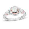 Thumbnail Image 0 of Previously Owned - Vera Wang Love Collection 1 CT. T.W. Diamond Frame Three Stone Engagement Ring in 14K Two-Tone Gold