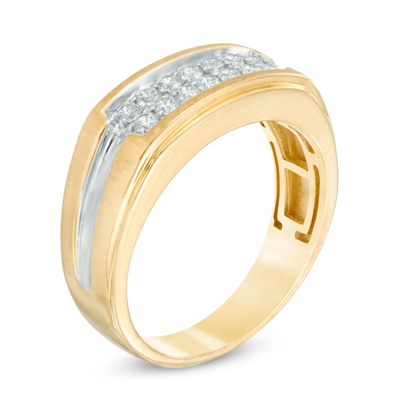 Main Image 2 of Previously Owned - 1/2 CT. T.W. Diamond Double Row Band in 10K Two-Tone Gold