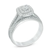 Thumbnail Image 2 of Previously Owned - 3/4 CT. T.W. Diamond Frame Split Shank Bridal Set in 10K White Gold