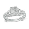 Thumbnail Image 1 of Previously Owned - 1/3 CT. T.W. Square Composite Diamond Bridal Set in 10K White Gold