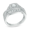 Thumbnail Image 2 of Previously Owned - 1/2 CT. T.W. Diamond Square Frame Twist Shank Bridal Set In 10K White Gold