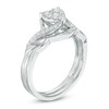 Thumbnail Image 2 of Previously Owned - 1/3 CT. T.W. Composite Diamond Channel-Set Vintage-Style Oval Frame Engagement Ring in 14K White Gold