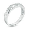 Thumbnail Image 3 of Previously Owned - 1/3 CT. T.W. Composite Diamond Channel-Set Vintage-Style Oval Frame Engagement Ring in 14K White Gold