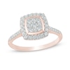 Thumbnail Image 0 of Previously Owned - 1/2 CT. T.W. Composite Diamond Cushion Frame Engagement Ring in 10K Rose Gold