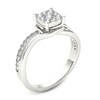 Thumbnail Image 1 of Previously Owned - 1/2 CT. T.W. Diamond Square Composite Bypass Engagement Ring in 14K White Gold