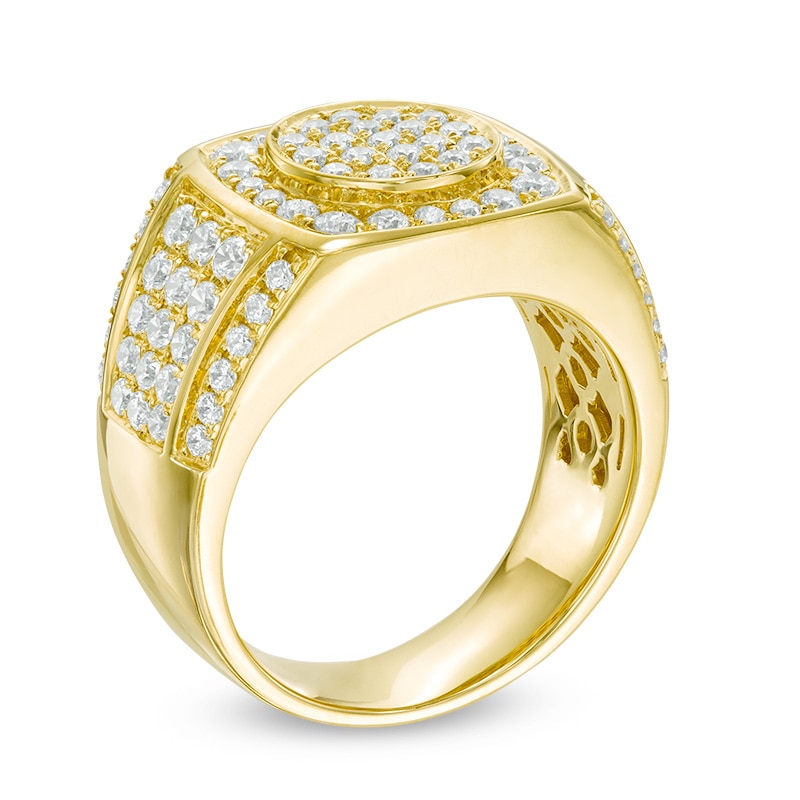 Main Image 2 of Previously Owned - Men's 2 CT. T.W. Composite Diamond Cushion Frame Ring in 10K Gold