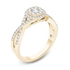 Thumbnail Image 1 of Previously Owned - 1/2 CT. T.W. Diamond Frame Twist Shank Engagement Ring in 14K Gold