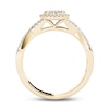 Thumbnail Image 2 of Previously Owned - 1/2 CT. T.W. Diamond Frame Twist Shank Engagement Ring in 14K Gold