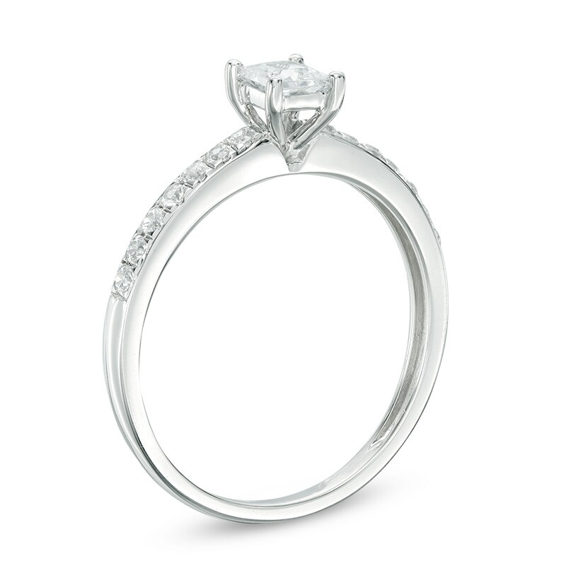 Previously Owned - 1/2 CT. T.W. Princess-Cut Diamond Engagement Ring in 10K White Gold