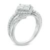 Thumbnail Image 2 of Previously Owned - 1 CT. T.W. Quad Princess-Cut Diamond Bypass Engagement Ring in 10K White Gold
