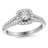 Thumbnail Image 0 of Previously Owned - 5/8 CT. T.W. Diamond Cushion Frame Split Shank Engagement Ring in 10K White Gold
