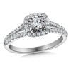 Thumbnail Image 0 of Previously Owned - 5/8 CT. T.W. Diamond Cushion Frame Split Shank Engagement Ring in 10K White Gold
