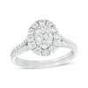 Thumbnail Image 0 of Previously Owned - 1 CT. T.W. Composite Diamond Oval Frame Engagement Ring in 14K White Gold