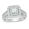 Thumbnail Image 1 of Previously Owned - 1-1/2 CT. T.W. Princess-Cut Diamond Double Frame Vintage-Style Engagement Ring in 14K White Gold