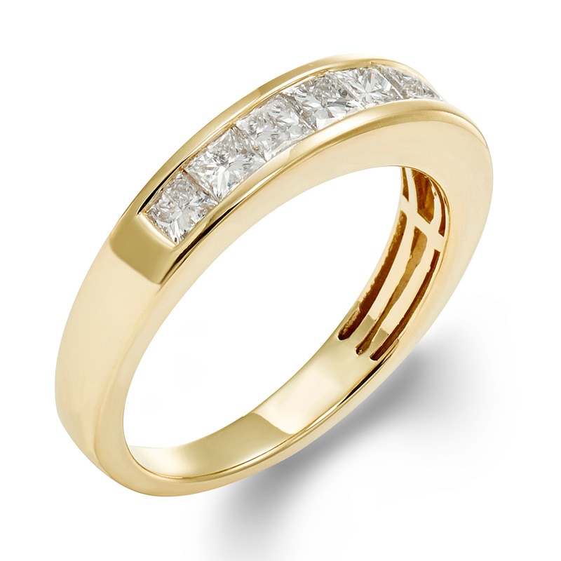 Main Image 2 of Previously Owned - 1 CT. T.W. Princess-Cut Diamond Nine Stone Wedding Band in 14K Gold (I/I1)