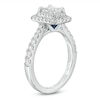 Thumbnail Image 1 of Previously Owned - Vera Wang Love Collection 1-1/3 CT. T.W. Emerald-Cut Diamond Double Frame Engagement Ring in 14K White Gold