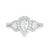 Thumbnail Image 5 of Previously Owned - 1-1/5 CT. T.W. Pear-Shaped Diamond Past Present Future® Frame Engagement Ring in 14K White Gold