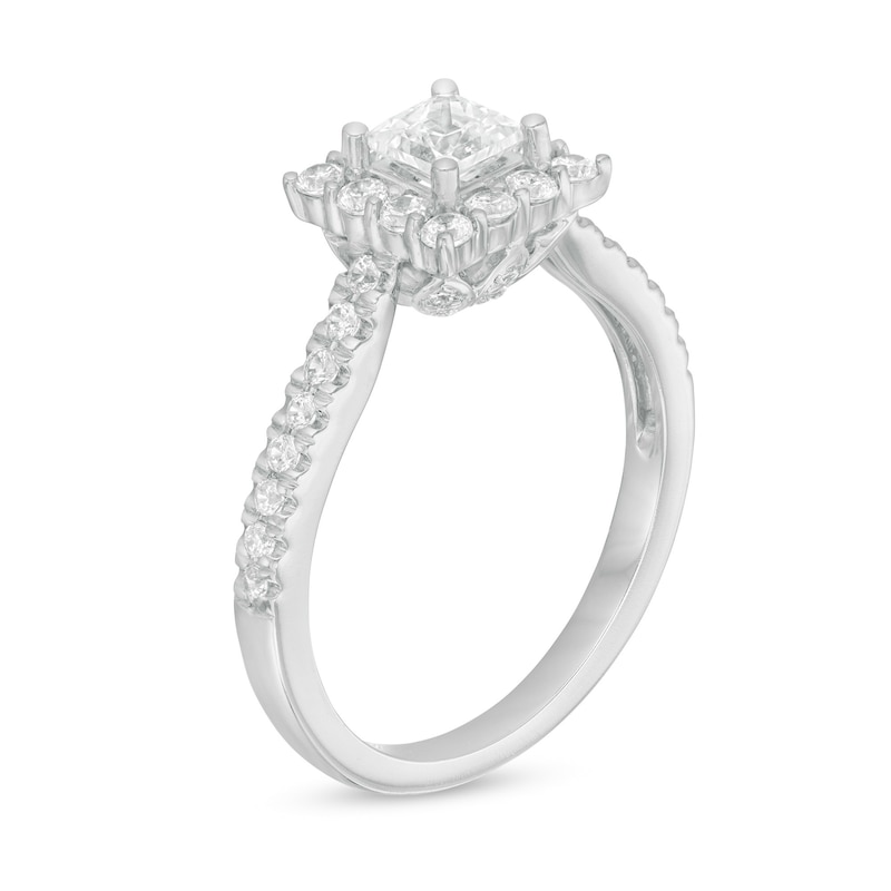 Main Image 3 of Previously Owned - Love's Destiny by Zales 1 CT. T.W. Princess-Cut Diamond Engagement Ring in 14K White Gold