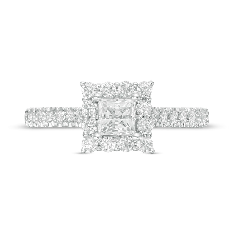 Main Image 4 of Previously Owned - Love's Destiny by Zales 1 CT. T.W. Princess-Cut Diamond Engagement Ring in 14K White Gold
