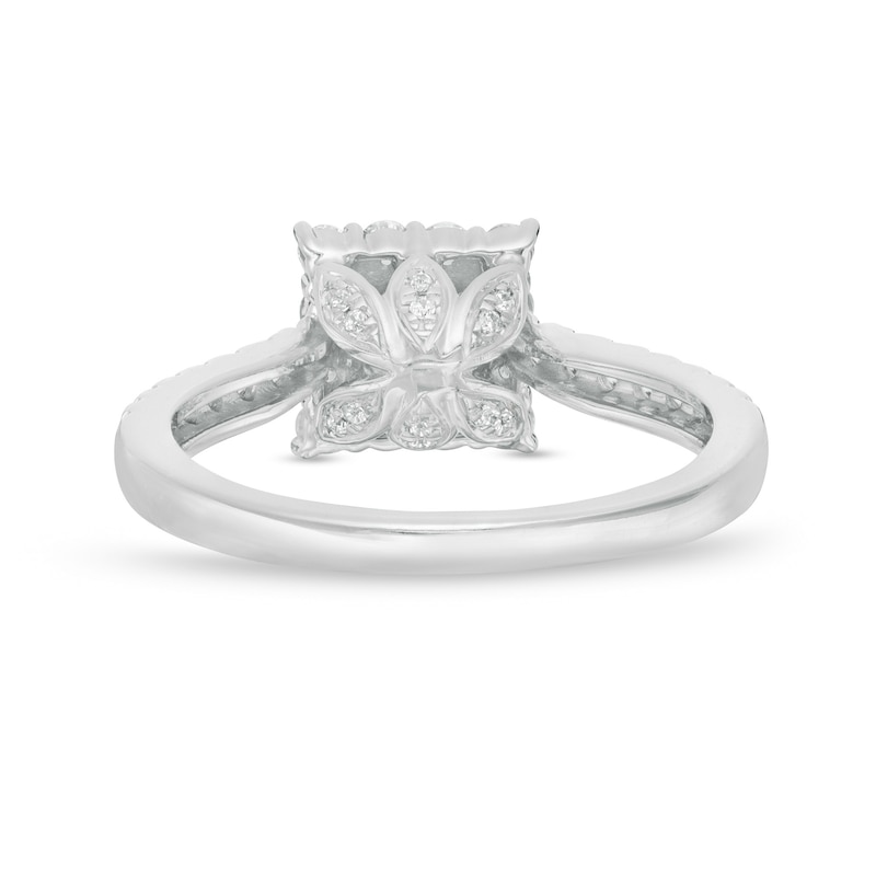 Main Image 5 of Previously Owned - Love's Destiny by Zales 1 CT. T.W. Princess-Cut Diamond Engagement Ring in 14K White Gold