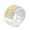 Thumbnail Image 1 of Previously Owned - Men's 2 CT. T.W. Diamond Brick-Patterned Ring in 10K Two-Tone Gold