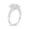 Thumbnail Image 2 of Previously Owned - 1 CT. T.W. Baguette and Round Composite Diamond Cushion Frame Engagement Ring in 14K White Gold