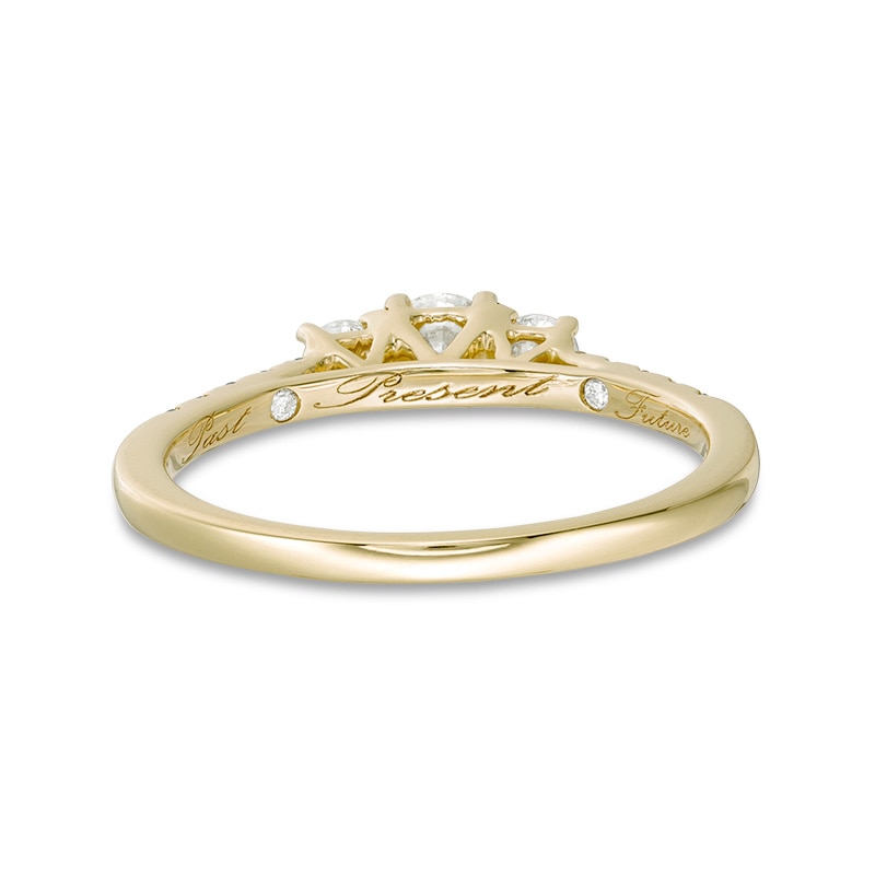 Previously Owned - 1/2 CT. T.W. Diamond Past Present Future® Engagement Ring in 10K Gold