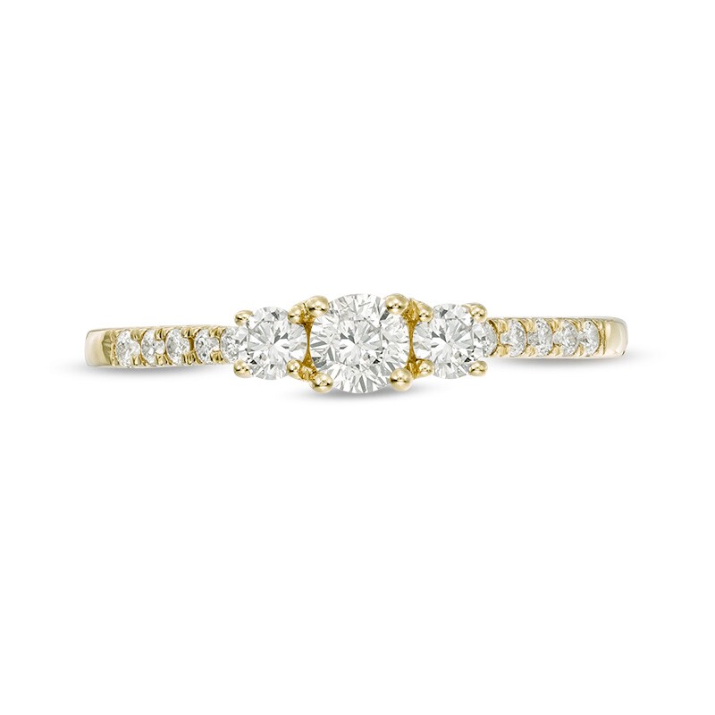Previously Owned - 1/2 CT. T.W. Diamond Past Present Future® Engagement Ring in 10K Gold