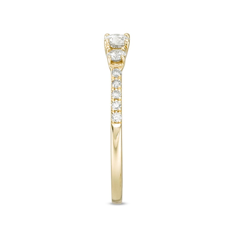 Previously Owned - 1/2 CT. T.W. Diamond Past Present Future® Engagement Ring in 10K Gold