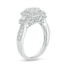 Thumbnail Image 2 of Previously Owned - 1 CT. T.W. Composite Diamond Cushion Frame Three Stone Engagement Ring in 14K White Gold