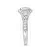Thumbnail Image 4 of Previously Owned - 1 CT. T.W. Composite Diamond Cushion Frame Three Stone Engagement Ring in 14K White Gold