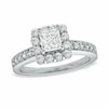 Thumbnail Image 0 of Previously Owned - 5/8 CT. T.W. Princess-Cut Diamond Frame Vintage-Style Engagement Ring in 14K White Gold