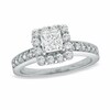 Thumbnail Image 1 of Previously Owned - 5/8 CT. T.W. Princess-Cut Diamond Frame Vintage-Style Engagement Ring in 14K White Gold