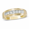 Thumbnail Image 0 of Previously Owned - Men's 1/3 CT. T.W. Diamond Seven Stone Step Edge Anniversary Band in 10K Gold